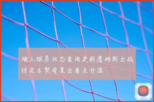 湖人球员状态查询更新詹姆斯出战待定东契奇复出看点升温